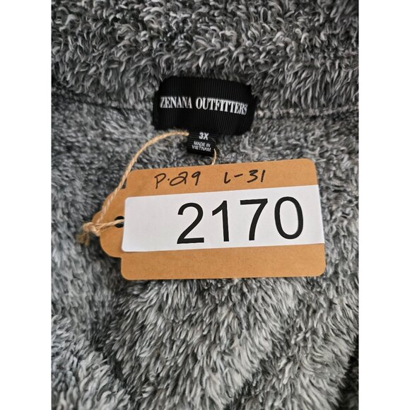 Zenana Outfitters 3X Fuzzy Gray Pullover Half-Zip cottagecore boho soft fuzzy - Picture 6 of 6